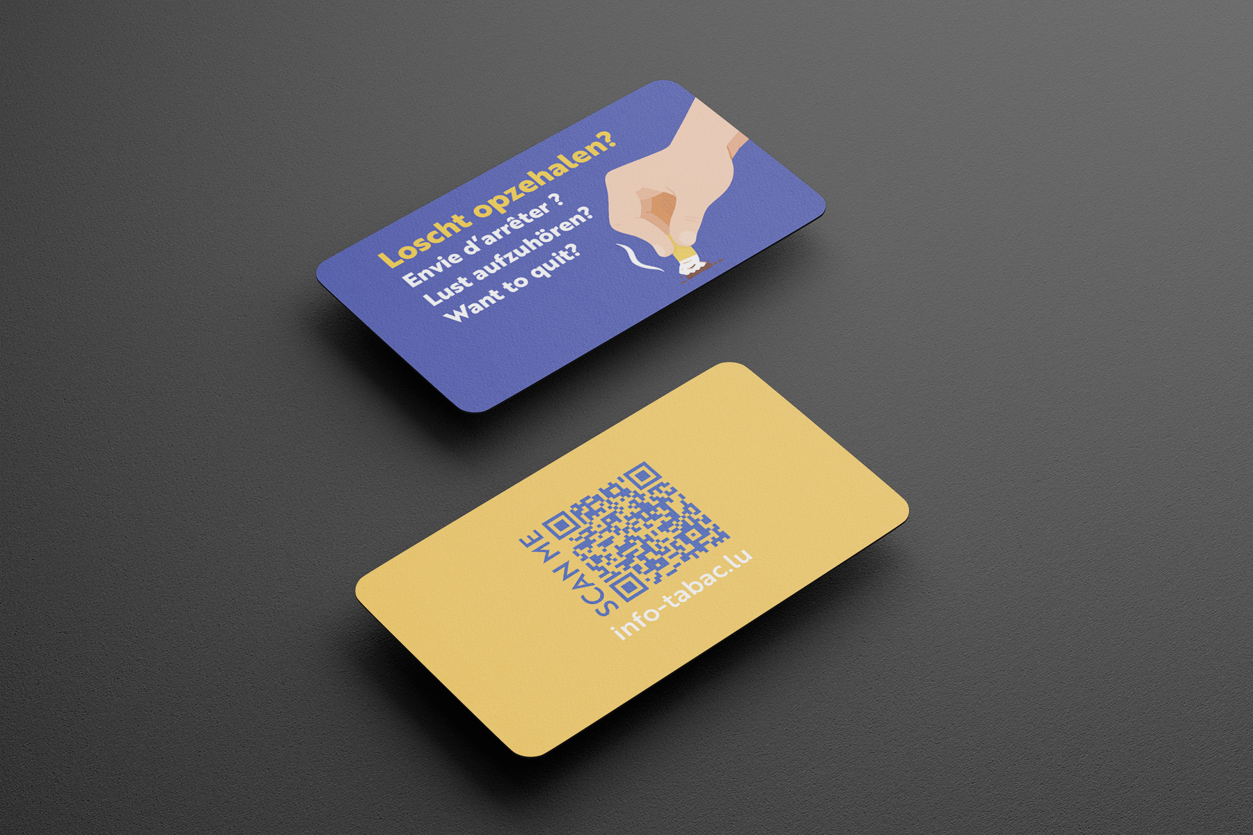Mockup cartes de visite code QR